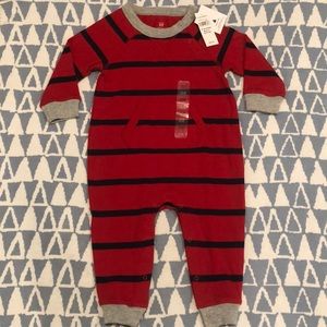 NWT Baby Gap one piece red with blue stripes